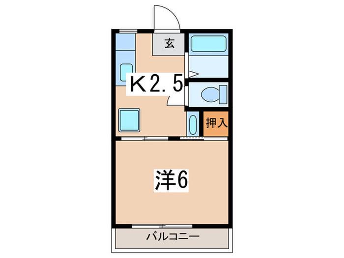 エスペラント(1K/2階)の間取り写真