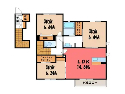 向日葵B(3LDK/2階)の間取り写真
