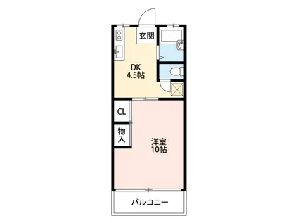 オルテンシア(1DK/2階)の間取り写真