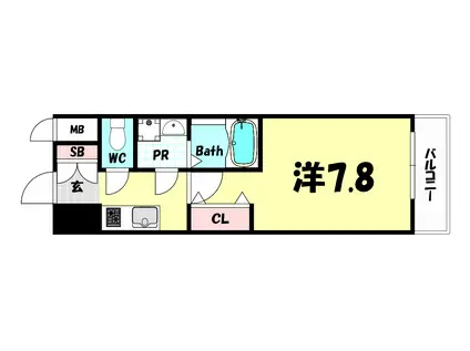 エスリード神戸三宮ノースゲート(1K/6階)の間取り写真