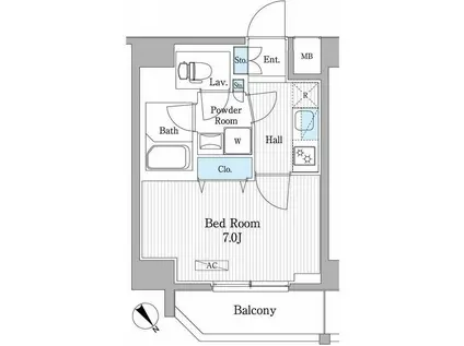 パティオスクエア御茶ノ水(1K/4階)の間取り写真
