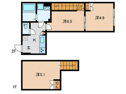 BRICK RESIDENCE 目黒本町(3K/1階)の間取り写真