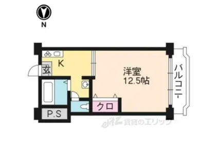 クラスカ西陣(1K/3階)の間取り写真