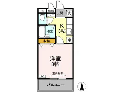 グリーンヒル21(1K/1階)の間取り写真