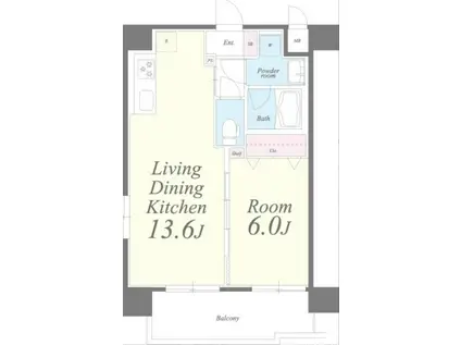 グランデ パッショーネ(1LDK/6階)の間取り写真