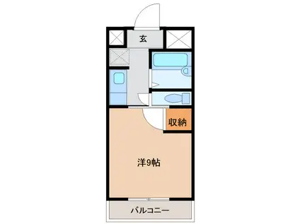 ヤングビレッジMAKI(1K/3階)の間取り写真