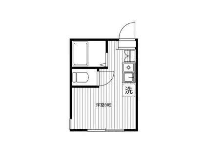G・Aヒルズ山手IIA棟(ワンルーム/1階)の間取り写真