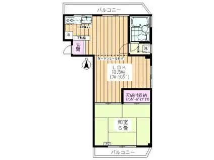 浅野ビル(1LDK/2階)の間取り写真