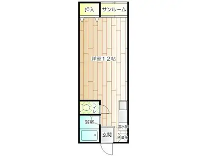 Jフラット(ワンルーム/1階)の間取り写真