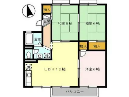 グランドール新福(3LDK/2階)の間取り写真