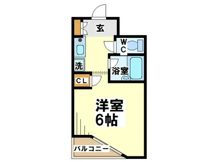 パワーク調布(1K/1階)の間取り写真