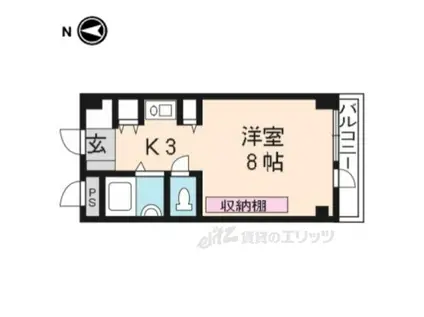 第24長栄アビタシオン(1K/2階)の間取り写真
