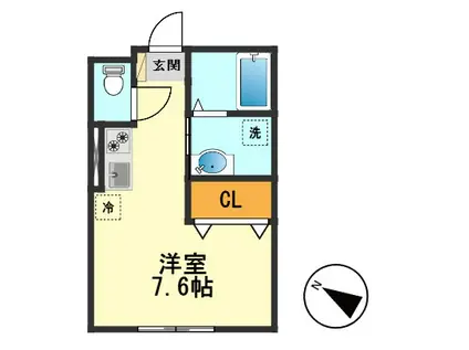 MQUARTO金町II(ワンルーム/2階)の間取り写真