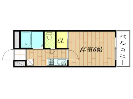 プレジデント豊新(1K/1階)の間取り写真