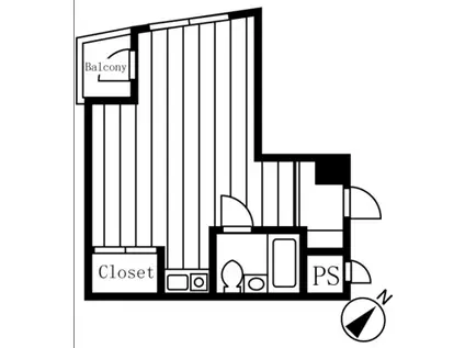 キャッスルマンション赤羽(ワンルーム/2階)の間取り写真