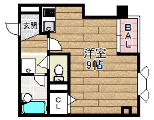 メゾンあぶの(1K/2階)の間取り写真