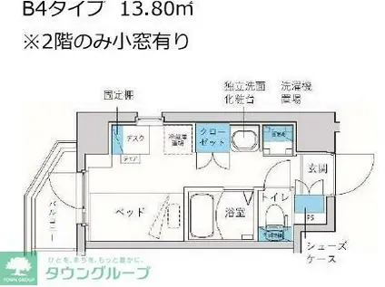 キャンパスヴィレッジ元住吉テラス(ワンルーム/8階)の間取り写真