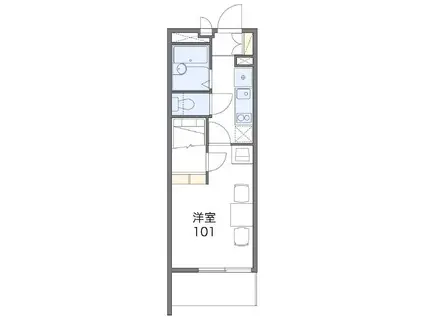 レオパレスイリリア(1K/3階)の間取り写真