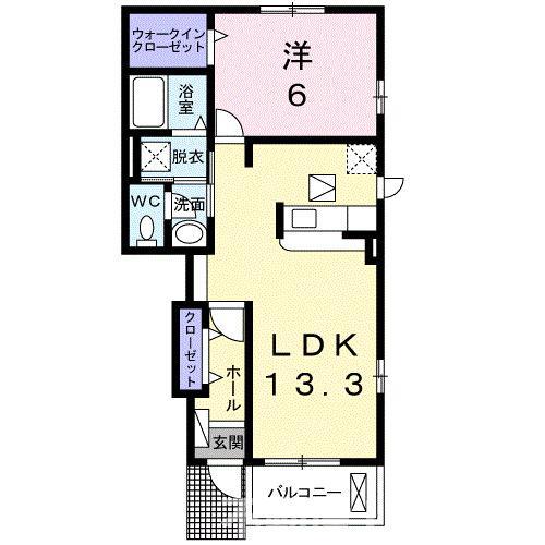グランド・ソレイユ(1LDK/1階)の間取り写真