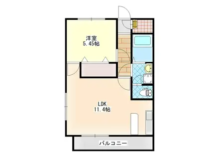 ルネスグラッツィア(1LDK/2階)の間取り写真