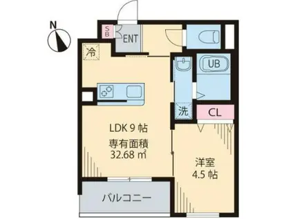 シャトル聖 小金井(1LDK/3階)の間取り写真
