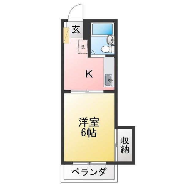 第二スカイコーポ(1K/3階)の間取り写真