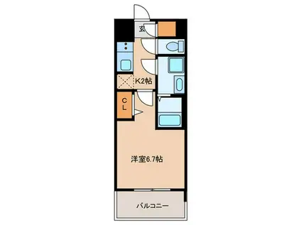 RICHED´OR一宮本町(1K/2階)の間取り写真