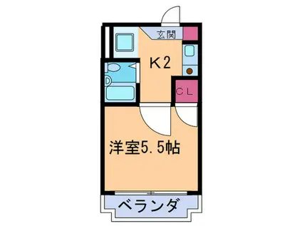 プレステージ石橋(1K/3階)の間取り写真