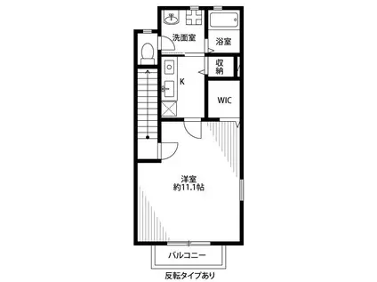 アムールセゾン(1K/2階)の間取り写真