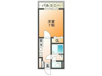 アットマーク(1K/2階)の間取り写真