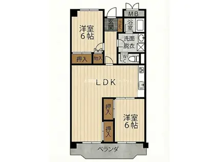 ファミール紫原(2LDK/2階)の間取り写真