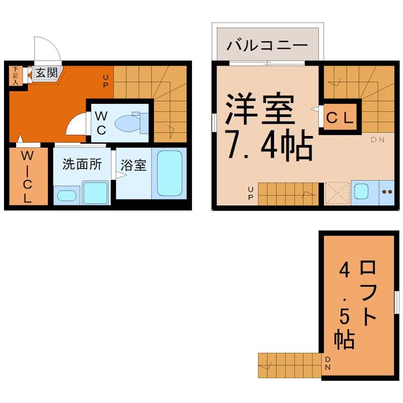 SERENUS塩釜口(1SK/1階)の間取り写真