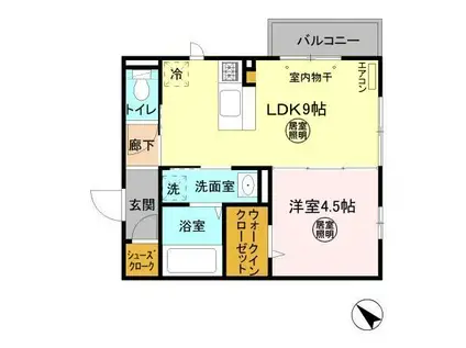 パークドオートム B(1LDK/3階)の間取り写真