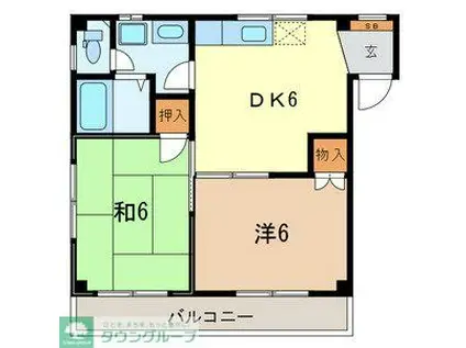 エミグランド(2DK/1階)の間取り写真