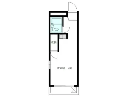 パークサイド浜(ワンルーム/2階)の間取り写真