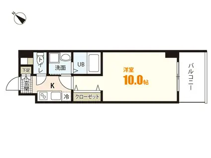 エイトバレー古市ANNEX(1K/10階)の間取り写真