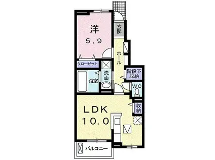 エアリスVI(1LDK/1階)の間取り写真