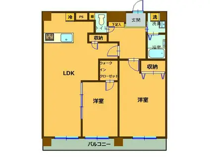 DUARES早稲田(2LDK/5階)の間取り写真