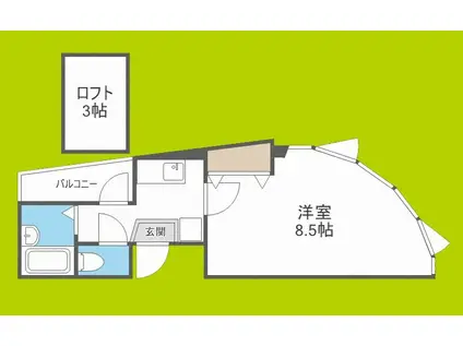 レジデンス夕凪(1K/4階)の間取り写真