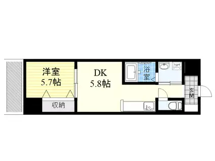 ラプラージュ(1DK/4階)の間取り写真