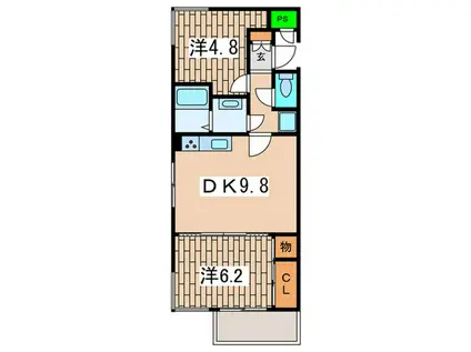 ヤマトイーストコート1060(2DK/1階)の間取り写真