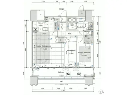 パークコート文京小石川ザ・タワー(3LDK/13階)の間取り写真