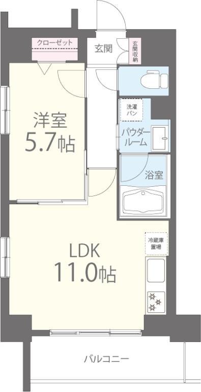 アベニール鷺洲(1LDK/4階)の間取り写真