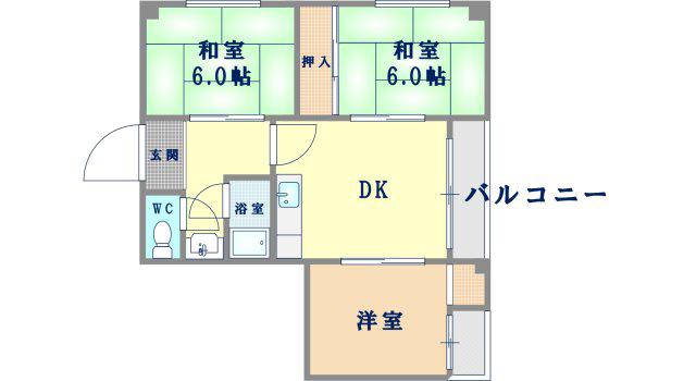 プレジール中野(3DK/5階)の間取り写真