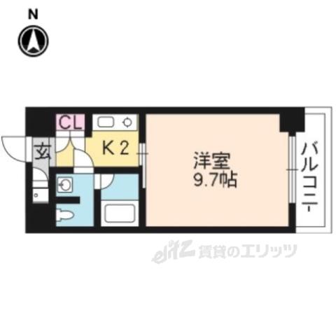 宝源ビル(1K/12階)の間取り写真