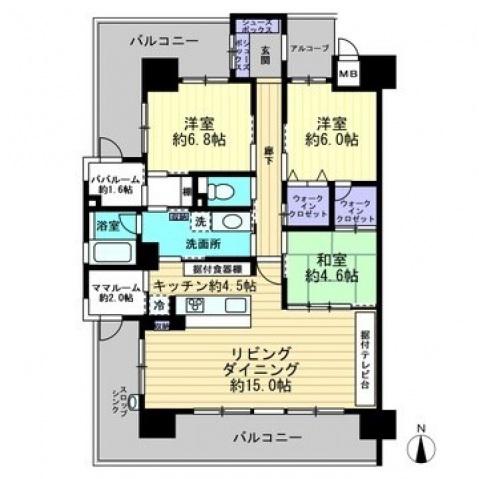 アルファステイツ愛宕山(3SLDK/10階)の間取り写真