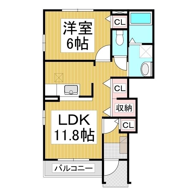 ブライトンコート(1LDK/1階)の間取り写真