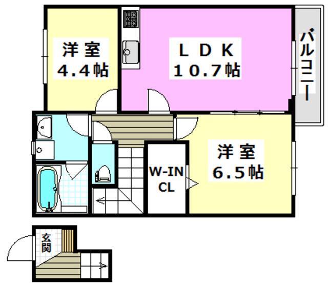CHERIR上泉(2LDK/2階)の間取り写真