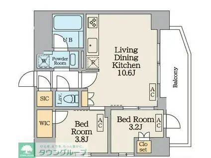 GARDEN XAVIS南蒲田(2LDK/5階)の間取り写真