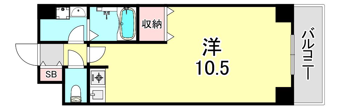 フルール須磨(ワンルーム/1階)の間取り写真